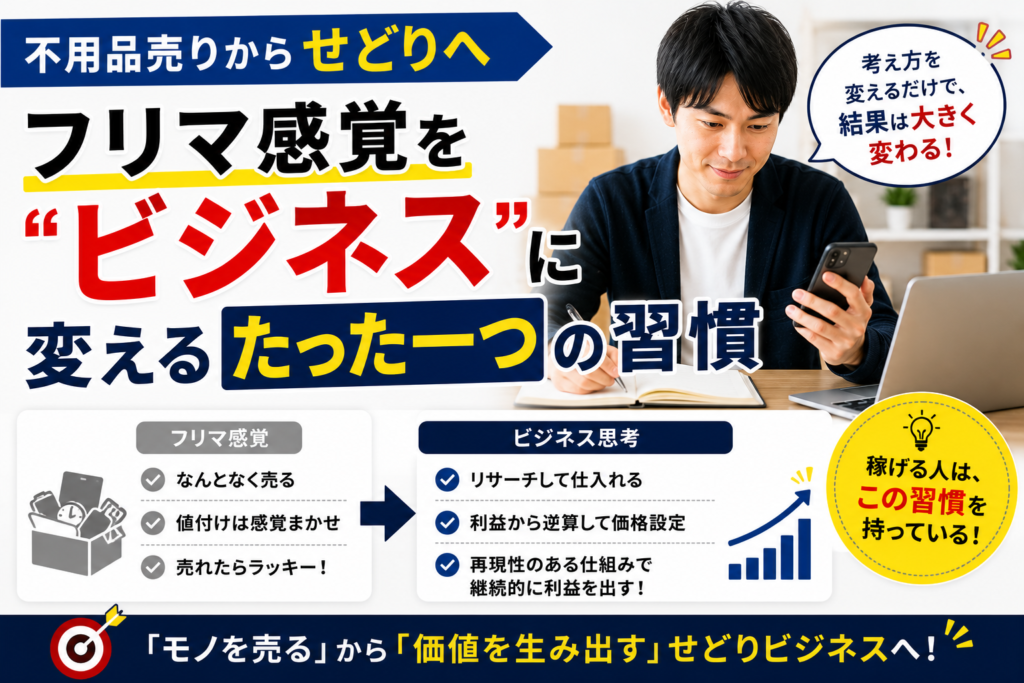 不用品売りからせどりへ｜フリマ感覚をビジネスに変える一つの習慣