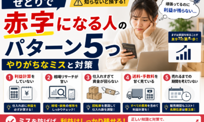 せどりで赤字になる人のパターン5つ｜やりがちなミスと対策