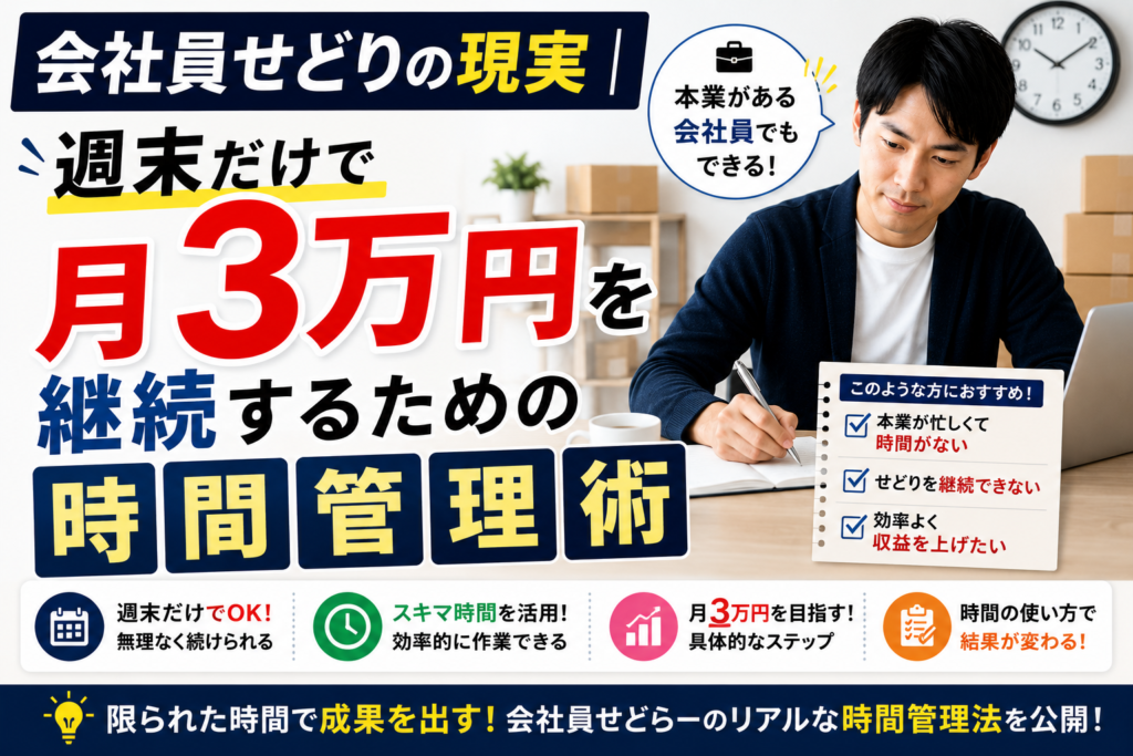 会社員せどりの現実｜週末だけで月3万円を継続する時間管理術